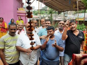 धनेश्वरघाट मंदिर में हवन व पूजा के साथ 48 घंटे का अष्टयाम महायज्ञ सम्पन्न  